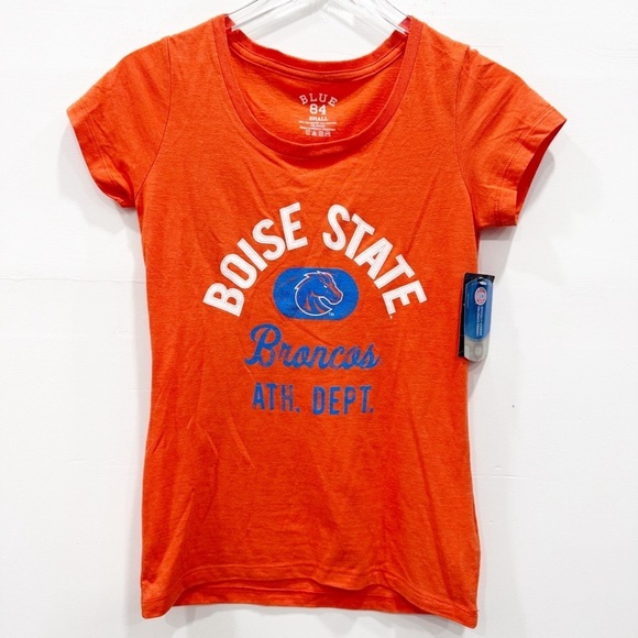 Blue 84 Women's Orange Boise State Broncos T-Shirt Short Sleeve Small New - Picture 1 of 5